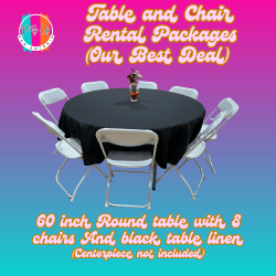 Round Table Package with Linen Table Cover