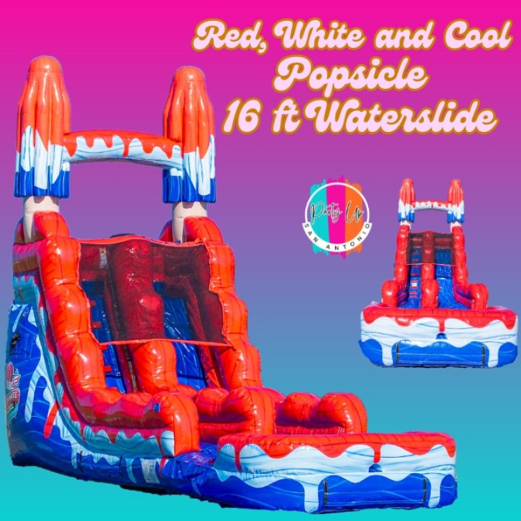 16 ft Water Slide - Red, White and Cool Popsicle Water Slide