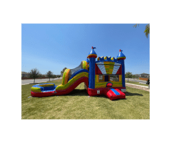 Colorful Carnival Bounce house with Slide