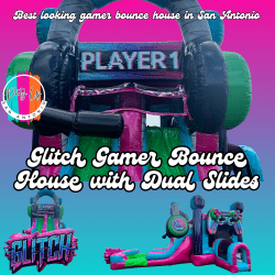 Glitch Gamer Bounce house with Dual Slides