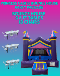 Princess Castle Bounce House Small Party Package