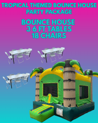 Tropical Themed Bounce House Small Party Package
