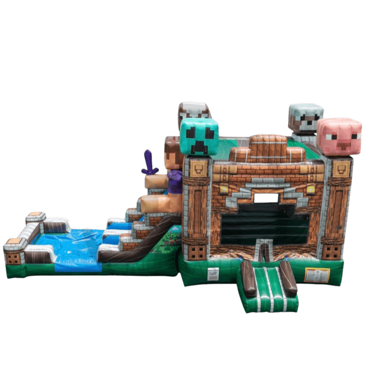 Minecraft Themed Bounce House Combo